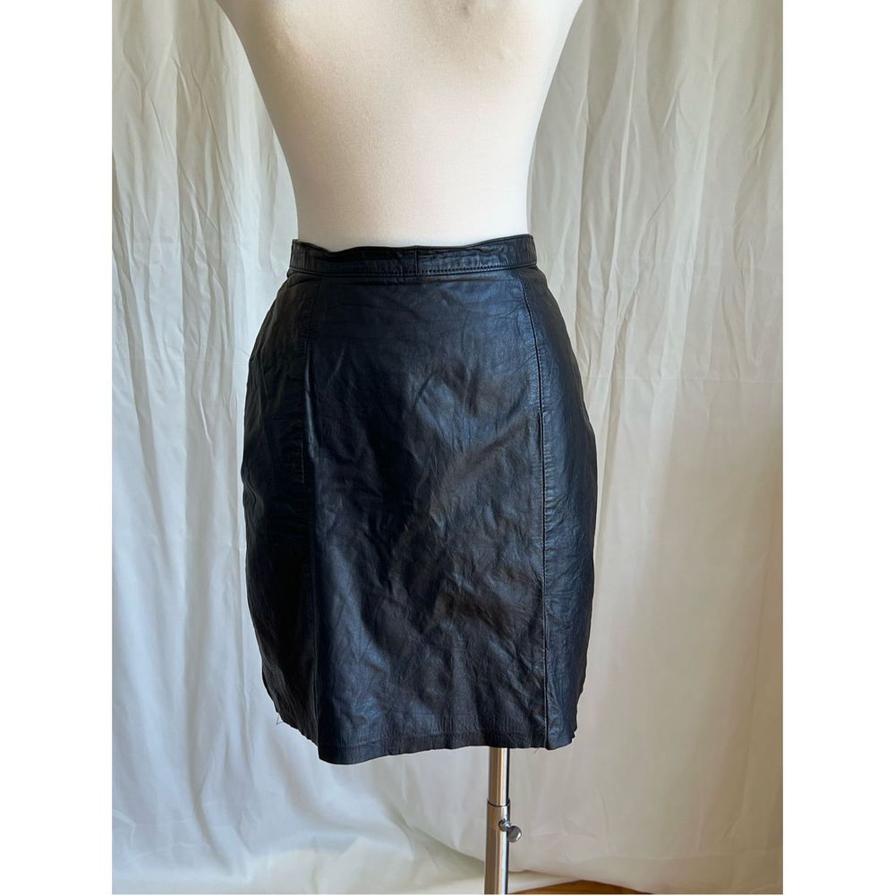 Gianni Women's Black Leather Pencil Skirt Size S